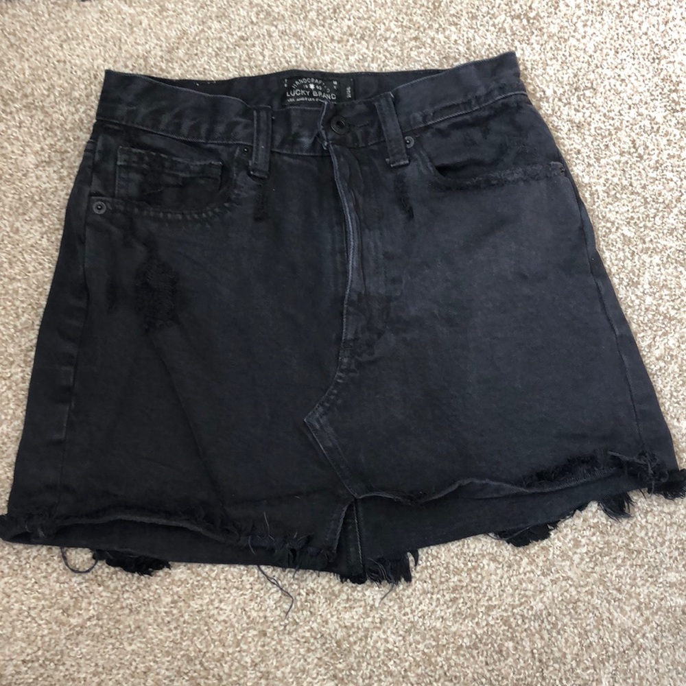 Lucky Brand Size 2 Black Denim Skirt